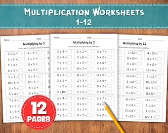 Printable Multiplication Worksheets | Times Tables 1–12 | Multiplication Facts | Single Digit Math Practice | Grade 2-4