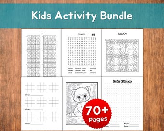 Kinderaktivitätspaket im Alter von 8 bis 12 Jahren - 70+ Arbeitsblätter und Puzzles zum Ausdrucken | Sudoku, Labyrinthe, Wortsuche, Färbung