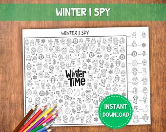 Winter I Spy Game | Fun Printable Activity for Kids | Winter Seek and Find Worksheet