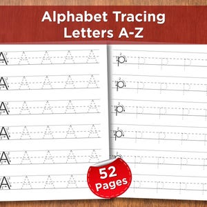 A-Z Alphabet Tracing Worksheets – 52 Pages with Uppercase and Lowercase Handwriting Practice for Preschool and Kindergarten