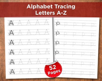 Alphabet Tracing Worksheets: Handwriting Practice for Preschool & Kindergarten (Digital Download)