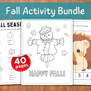 Fall Activity Bundle: Kids Games, Mazes, Coloring Pages (Digital Download)