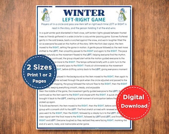 Winter Left Right Game Printable | Holiday Party Game for Kids and Adults | Classroom and Family Fun | Group Game