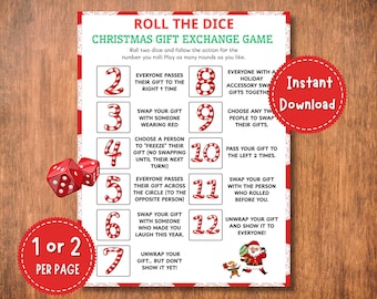 Tärningsspel med julklappsbyte | Julfestaktivitet | Utskrivbart julspel för grupper