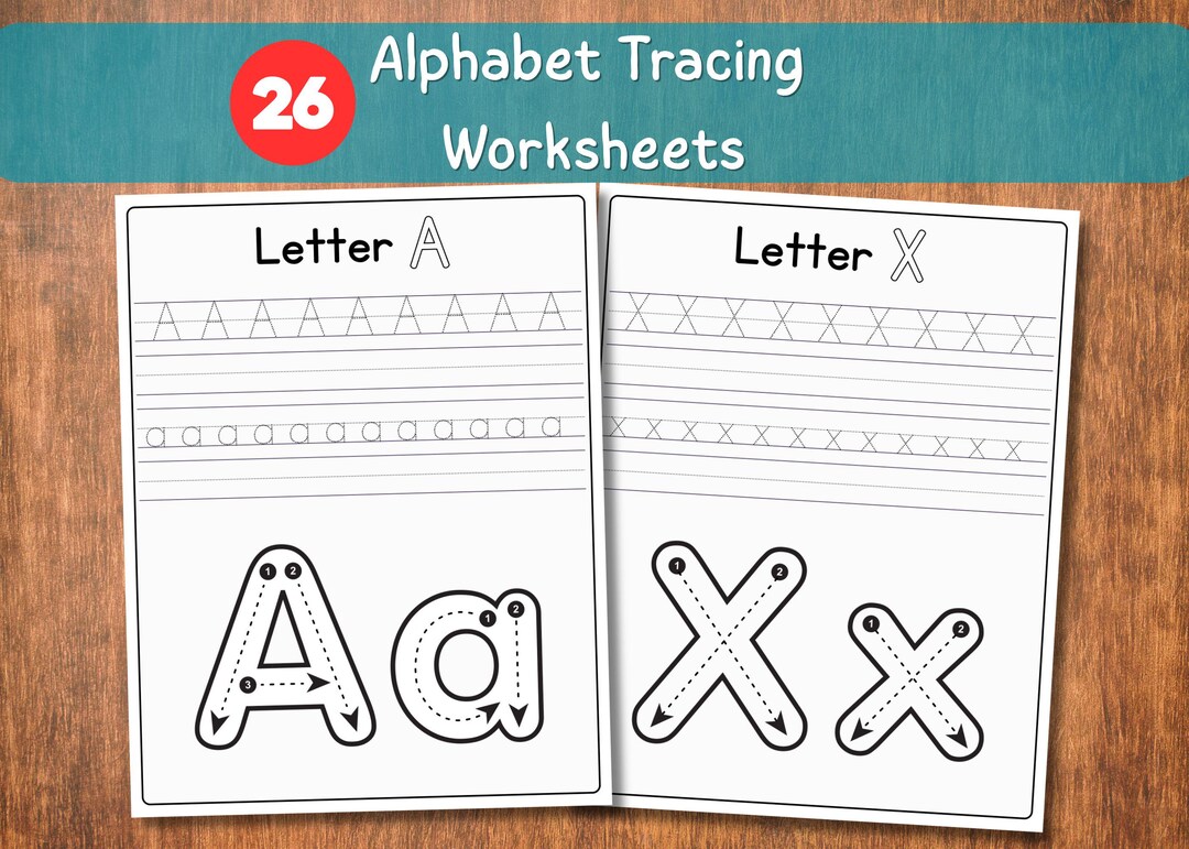 Alphabet Tracing Worksheets A-Z: Handwriting Practice for Kids (PDF ...