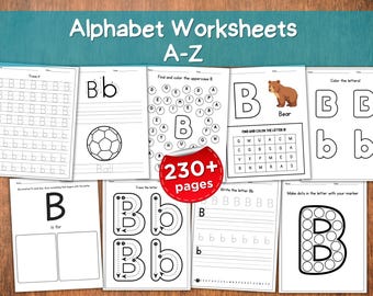 Alphabet Arbeitsblätter A-Z zum Ausdrucken: Aktivitätspaket für Vorschule (PDF-Download)