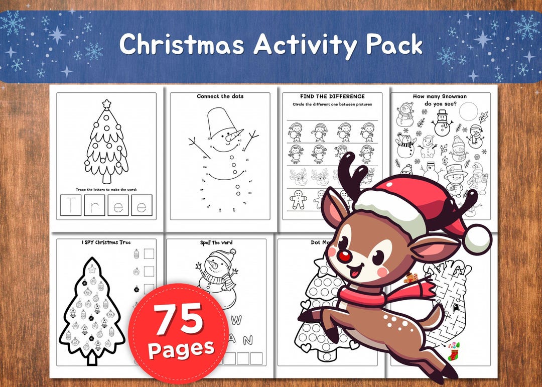 Preschool Christmas Activity Pack | 75 Fun Printable Worksheets for ...