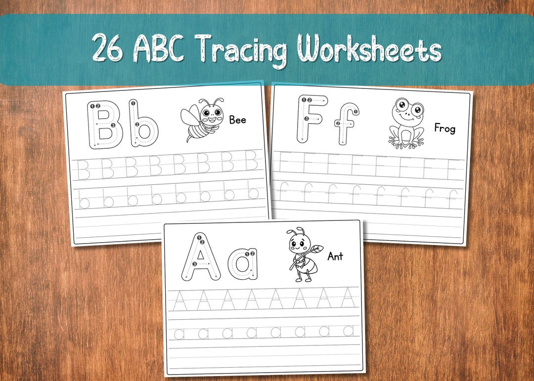 ABC Tracing Worksheets: Preschool & Kindergarten Handwriting Practice ...