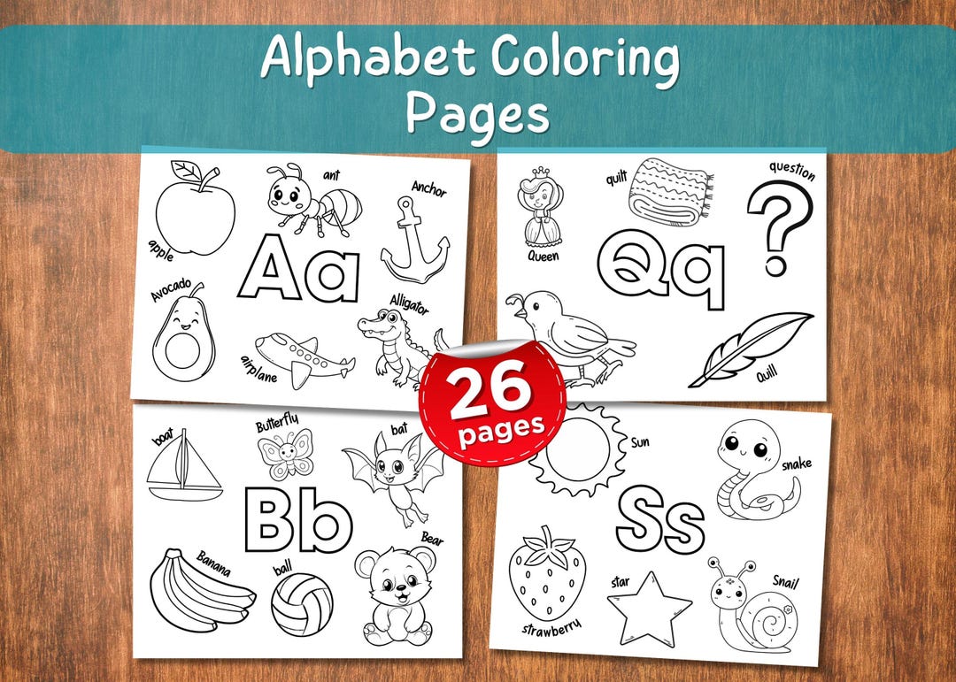 Alphabet Coloring Pages A-Z: Printable ABC Learning for Kids (PDF ...