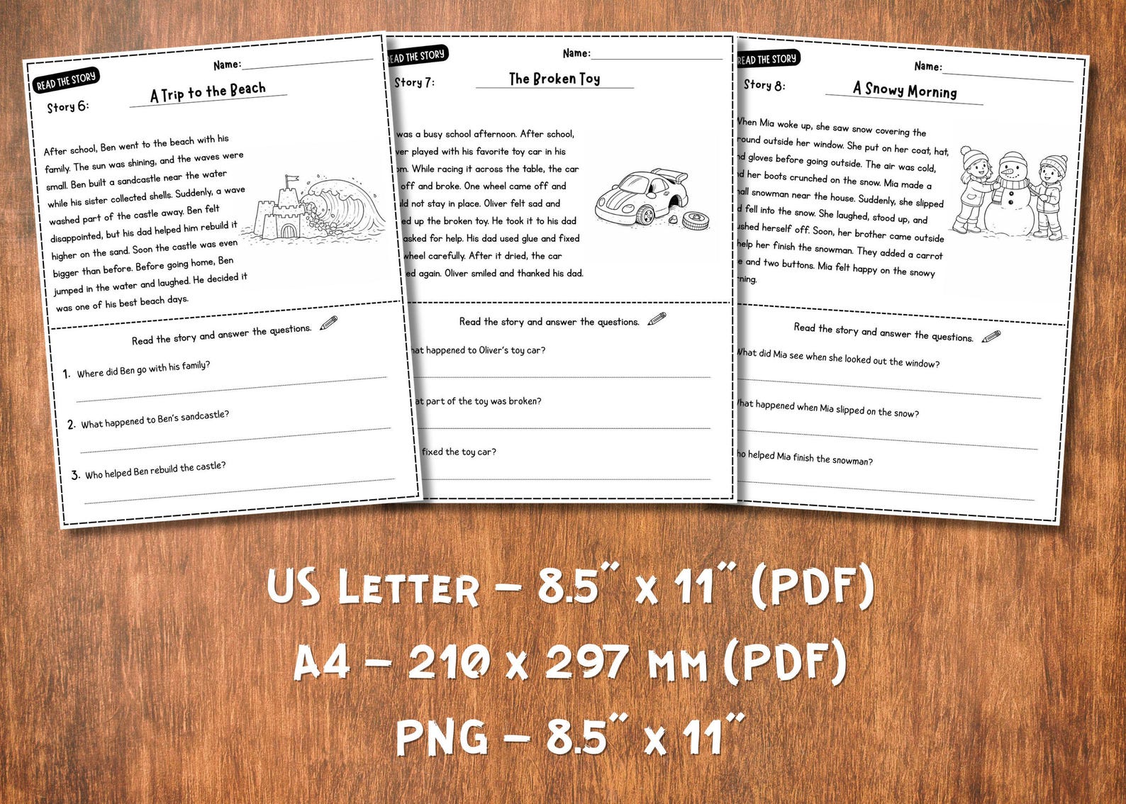 Reading Comprehension Worksheets | Short Stories With Questions ...