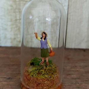 Wished Away Miniature Art Bell Jar. Mini Cloche. Cloche Terrarium Mini. Curio   Miniature. Mixed Media. Tiny World. Mini Bell Jar