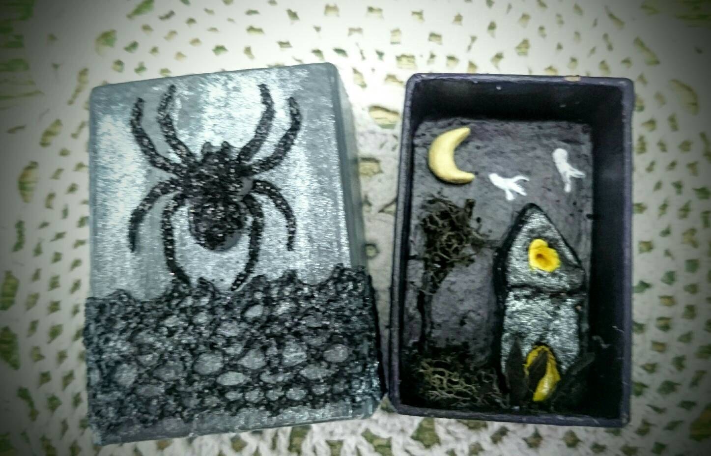Miniature Matchbox Shadow Box Haunted House. Halloween Art. Mini ...