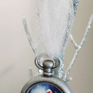 Reach For The Skies Miniature Airplane Diorama. Pocket Watch Miniature Scene Ornament or Pendant.