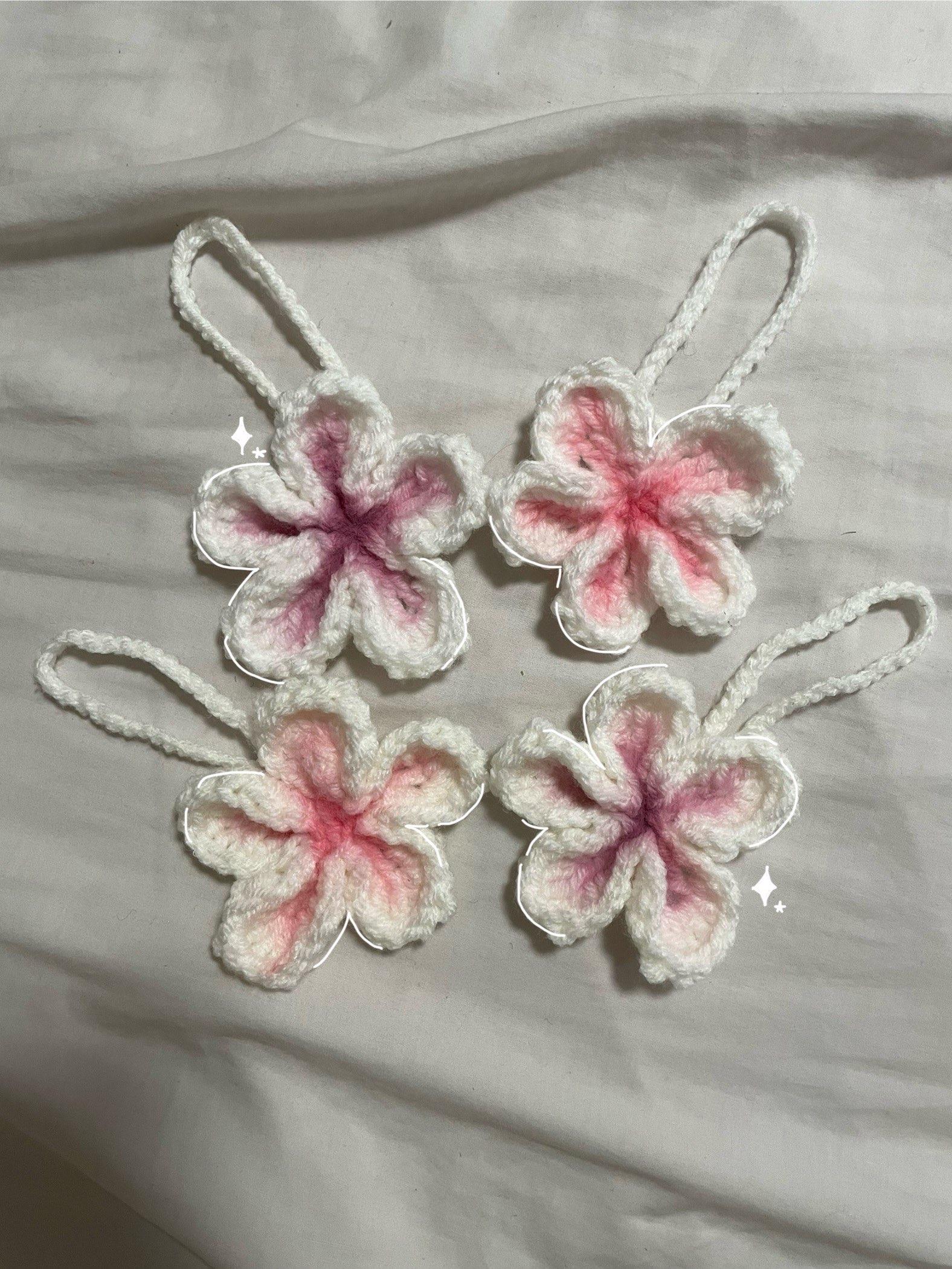 Crochet Hibiscus Flower Keychain | Pink Flower| Bag Charm