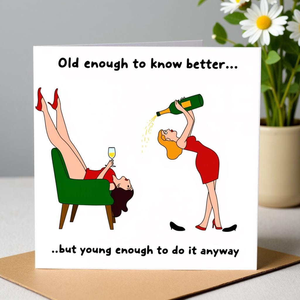 Funny Birthday Card Friendship Female Girl Friend Mum Humorous Party ...