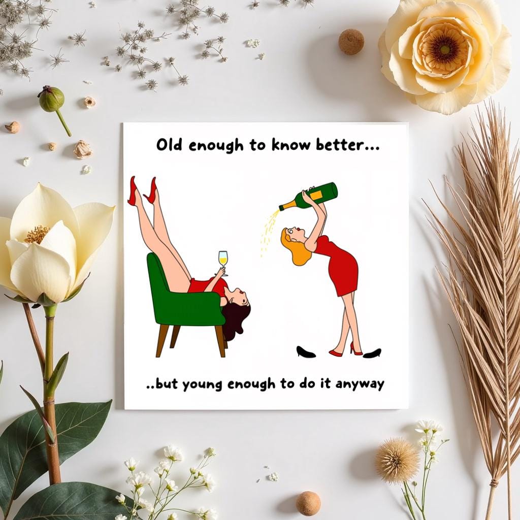 Funny Birthday Card Friendship Female Girl Friend Mum Humorous Party ...