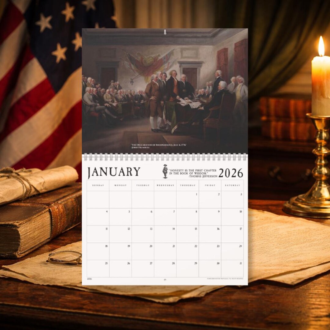 American History 250th Anniversary Calendar - 1776-2026 Patriotic Wall ...