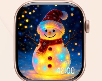 Festive Snowman Apple Watch Face | Seasonal Smartwatch Wallpaper | Holiday Ready! | Instant Download