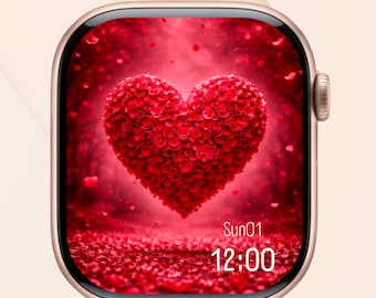Red Rose Heart Apple Watch Wallpaper | Valentine's Day (Digital Download)