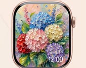 Hydrangea Flower Apple Watch Face, Botanical Smartwatch Wallpaper (Digital Download)