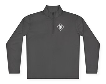 Minimaler Diamond Logo Quarter-Zip Pullover | Weißes Performance Top