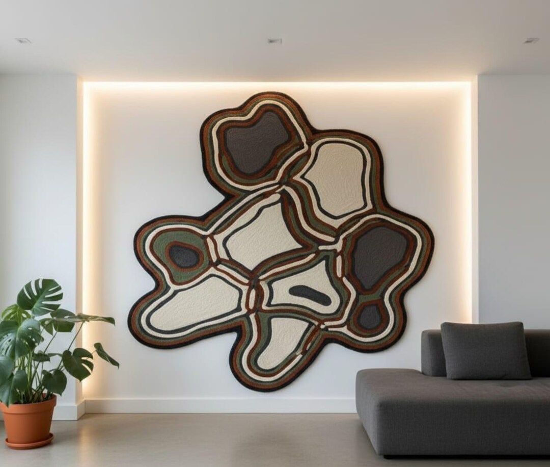 Organic Contour Rug Hand-tufted Wool Area Rug – Abstract Organic Contour, Custom Colors - Etsy