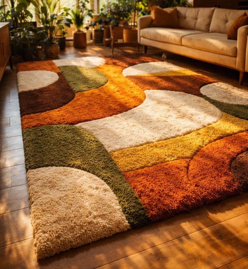 Mid century rug - Etsy 日本