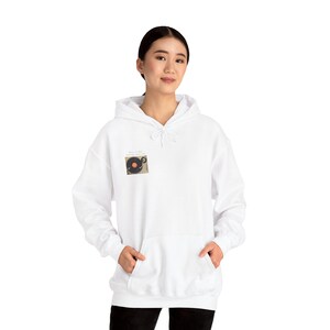 Retro Vinyl Record Hoodie, Music Is What Feelings Sound Like, Unisex Sweatshirt, Gift for Music Lovers, Vintage Record Player Apparel,