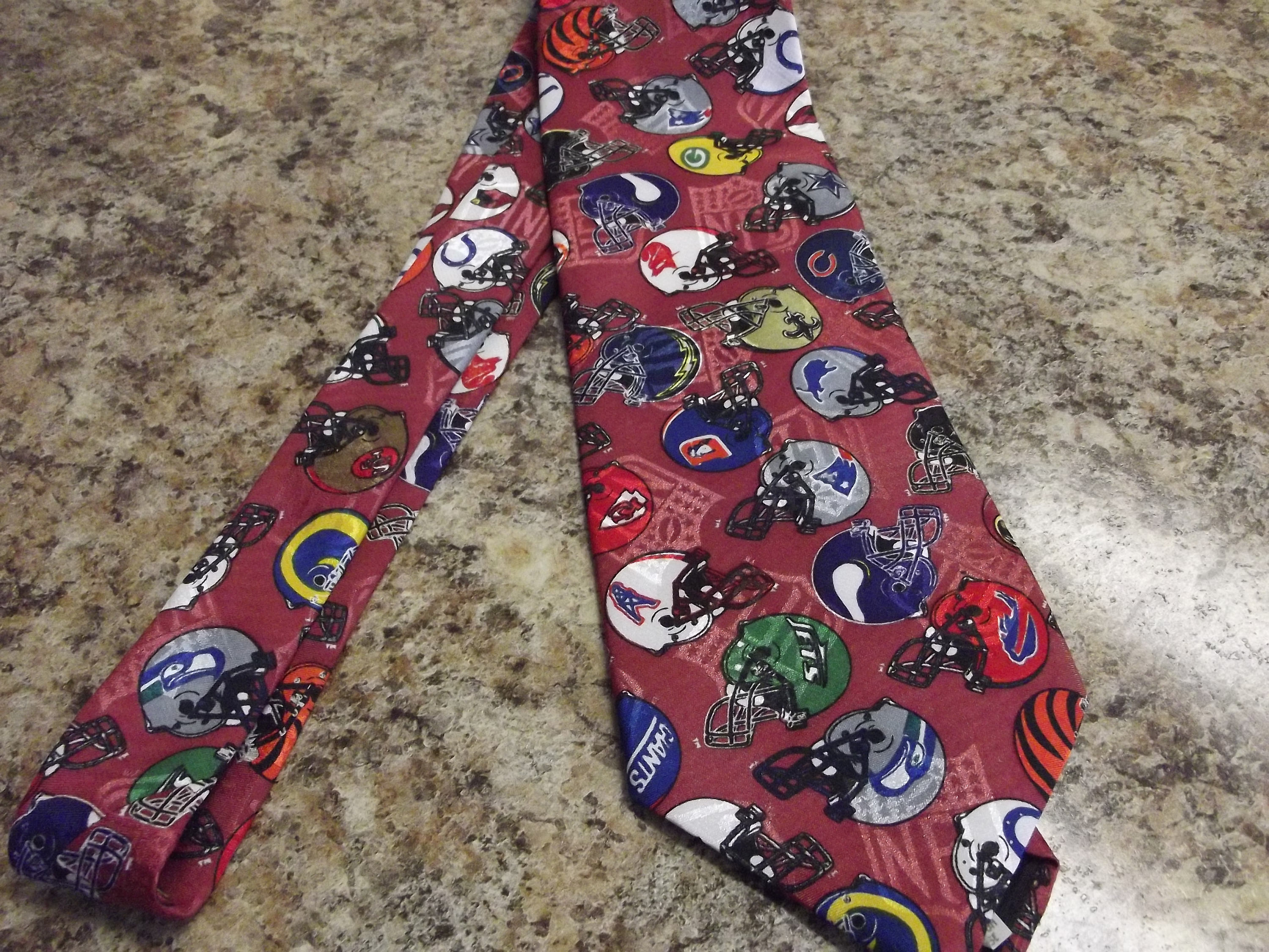 Vintage Necktie Neck Tie American Football Team Helmets Etsy