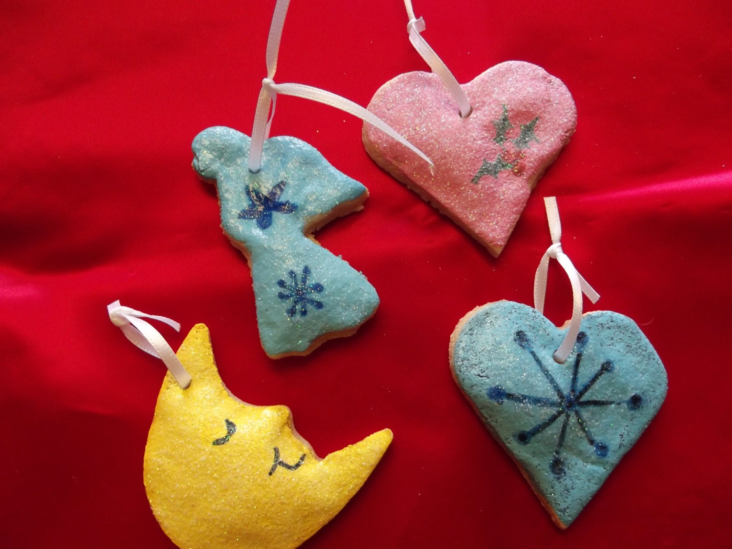 Bread Dough Salt Dough Ornament Set of 4 Four Ornaments Etsy