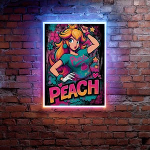 Peach, Princess Peach, Printable Wall Art, Anime Poster, Portrait