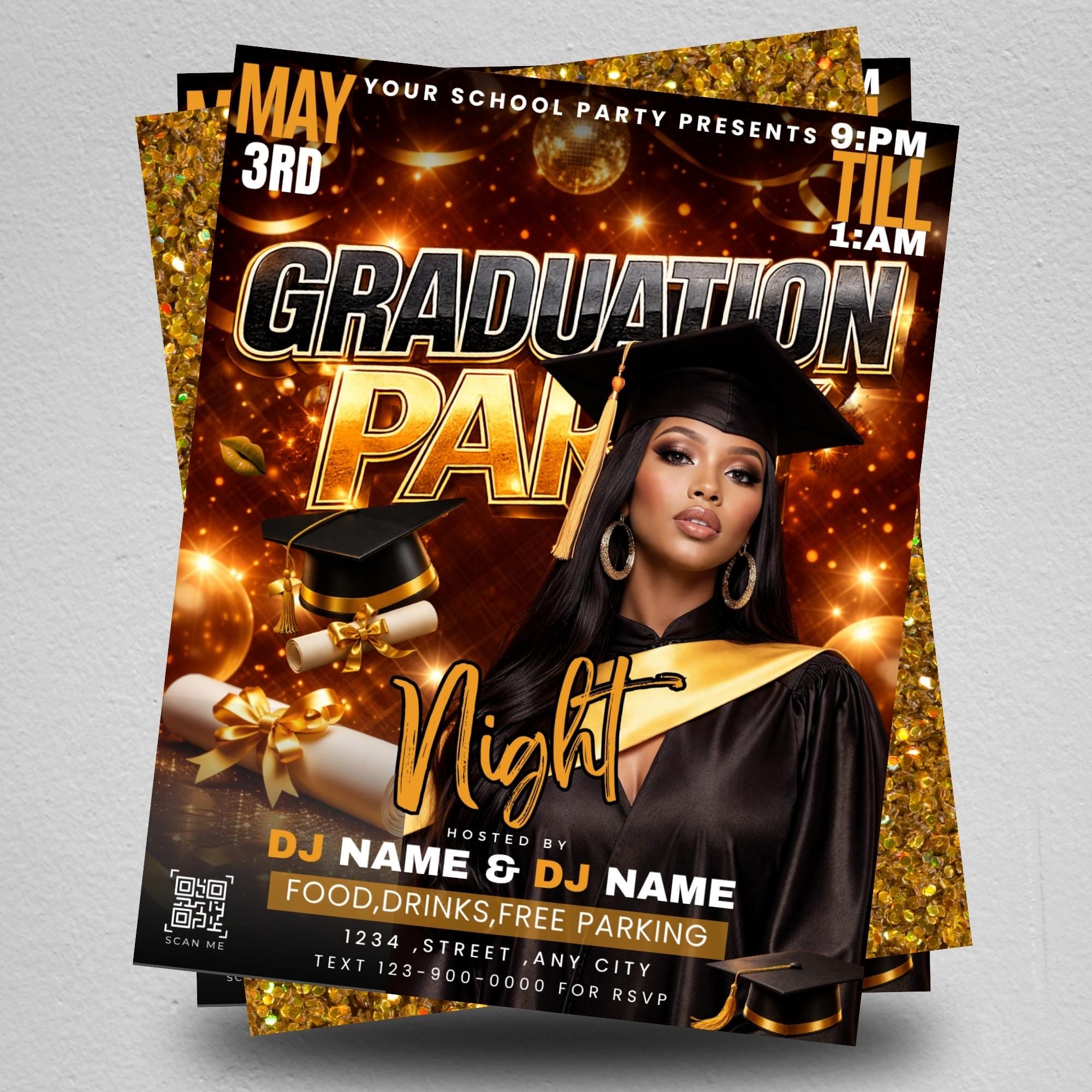 Asn Rda Invitation Editable Graduation Party Invitation Flyer, Class of 2026 Invite ...