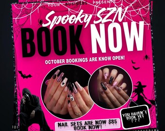 Halloween Nail Flyer: Gruselige SZN Nail Art Special (DIY Canva)