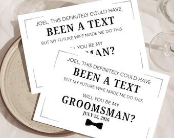 Groomsmen Proposal Card Template: Editable Wedding Announcement Invite Canva (Digital Download)