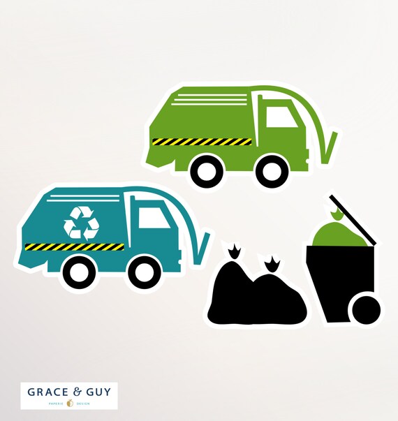 Garbage Truck Birthday Cut Outs For Party Centerpieces