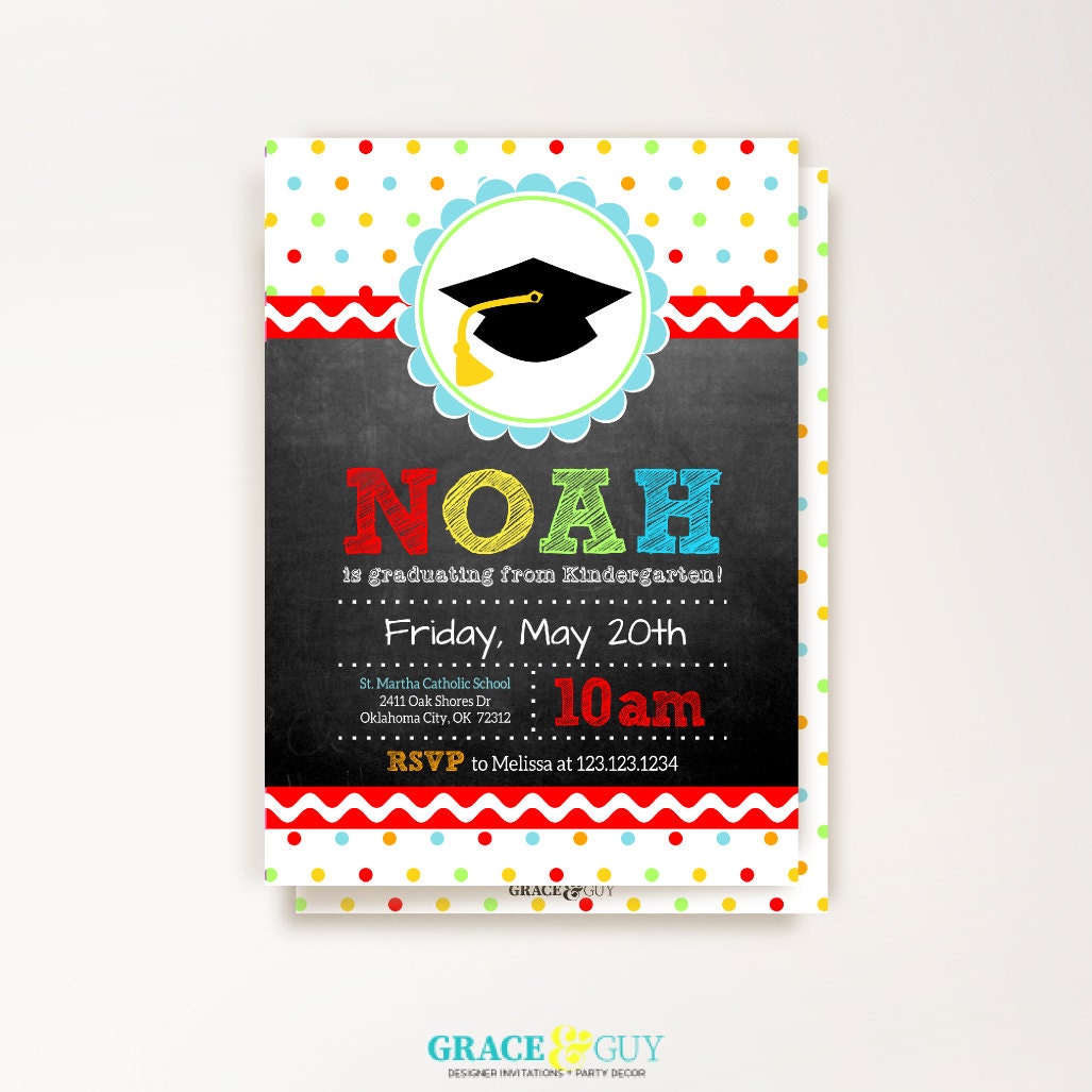 Graduation Announcement Preschool Graduation Kindergarten | Etsy