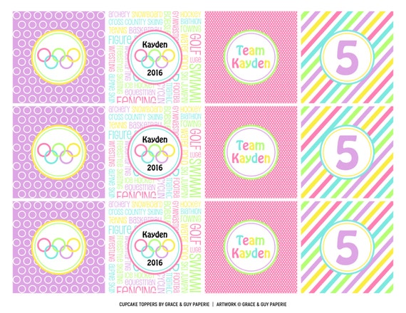 Olympic Party Decorations Cupcake Toppers Etsy
