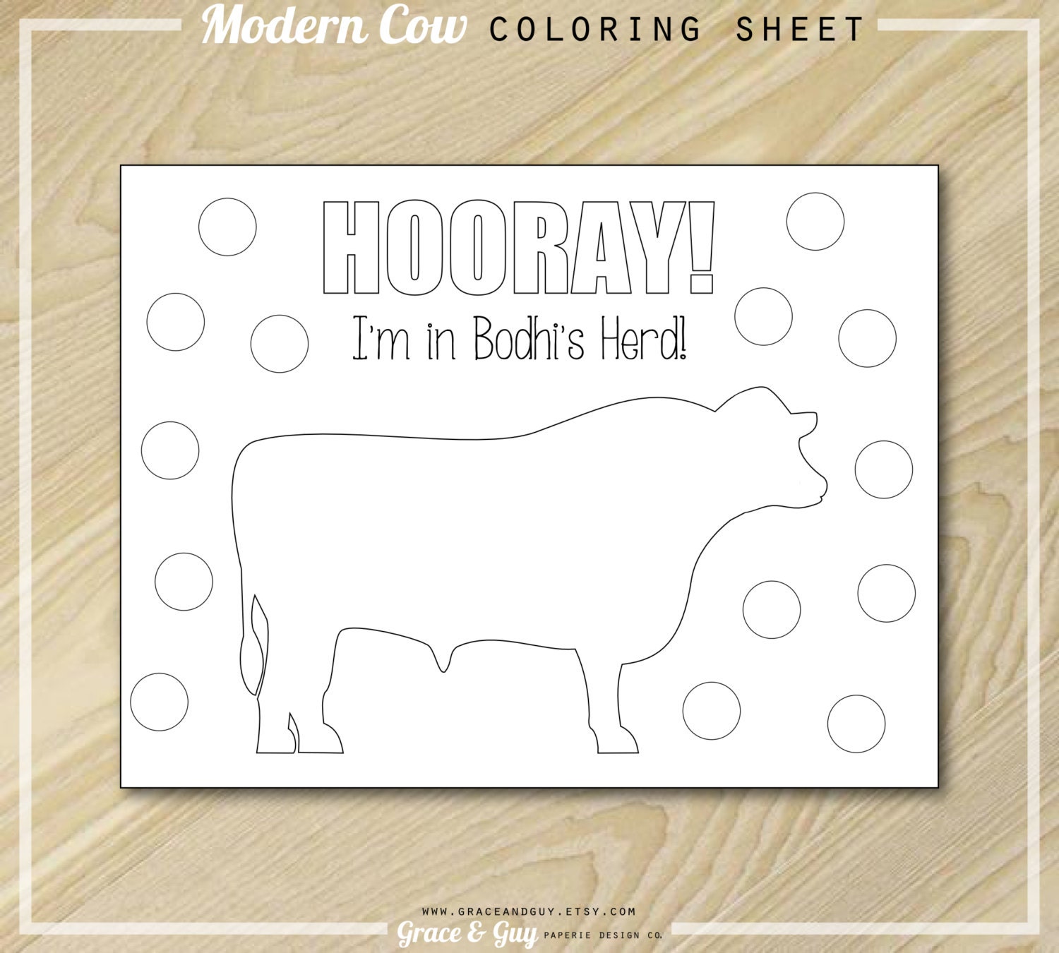 Cow Party Coloring Page Farm Birthday Party | Etsy