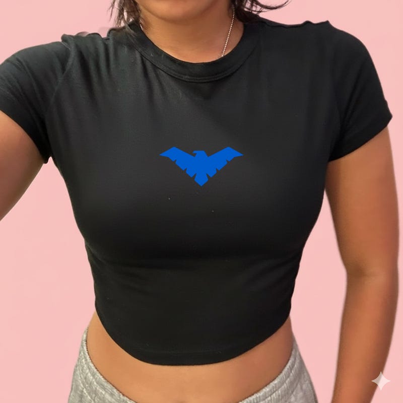 MEIHUANG Nightwing Symbol Logo Mens T-Shirt Size S
