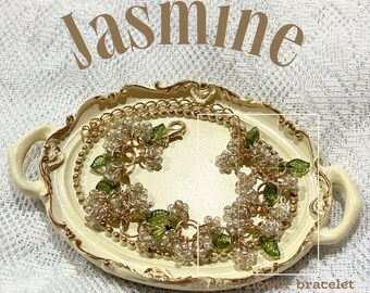 Beaded Bracelet,jasmine Flower Bracelets,beaded Rings,gift for Her