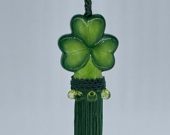 St. Patrick's Day Shamrock Salt and Pepper Shaker Tassel, St. Patrick's Day Decor, Four Leaf Clover, Luck of the Irish, St. Patty's Day