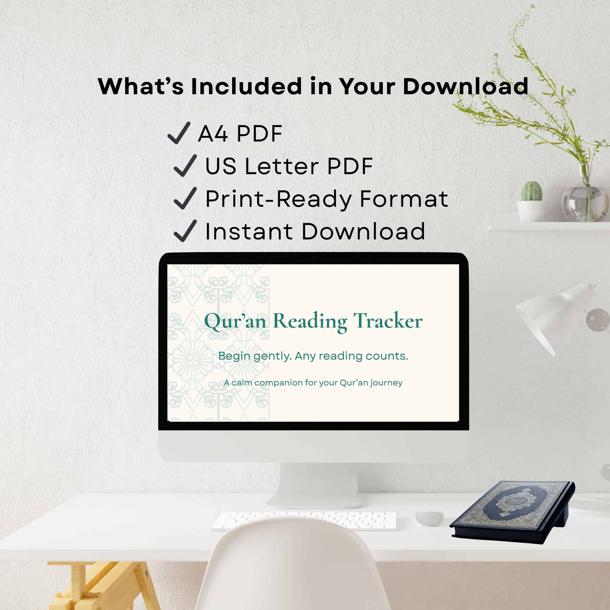 Quran Reading Tracker PDF – A4 & US Letter Printable - Etsy