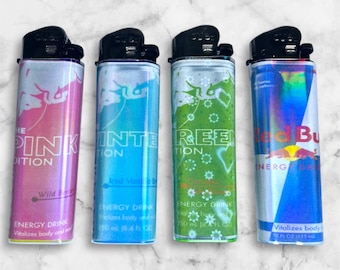 4 Red Bull Energy Drink Feuerzeugpackung | lustige Feuerzeuge | Geschenkidee | Kerzenanzünder