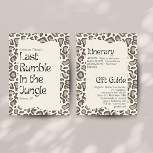 Cheetah Print Bridal Shower Invitation: Jungle Theme, Editable Template (PDF Download