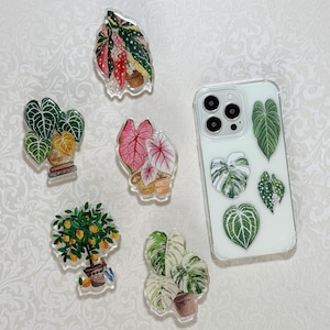 Plant Phone Sticky Grip, Leaf Phone Grip, Monstera Phone Grip, Anthurium Phone Stand, Plant Lover Accessories| Customize