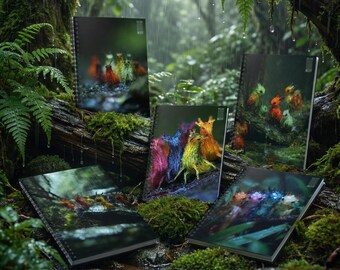 Cute Tropical Rainbow Colored Jungle Creatures Notebooks - Chromalum