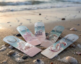 Pink Fantasy Tropical Dragons and Creature Bookmarks - Glittershort Isle