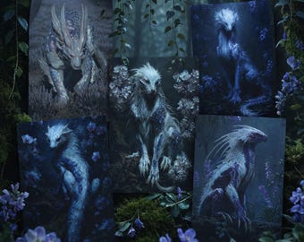 Mystical Purple Forest Creatures Posters - Lavendrethiel