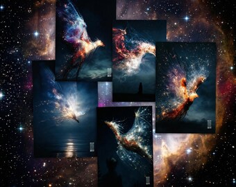 Enchanted Galaxy Fantasy Dragons Posters - Astraelthar