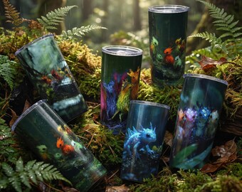 Cute Tropical Rainbow Colored Jungle Creatures Tumblers - Chromalum